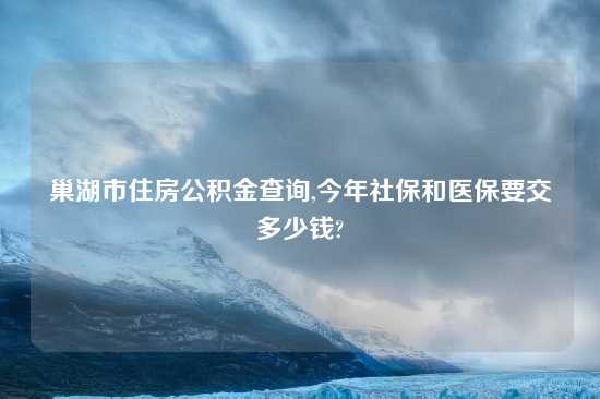 巢湖市住房公积金查询,今年社保和医保要交多少钱?