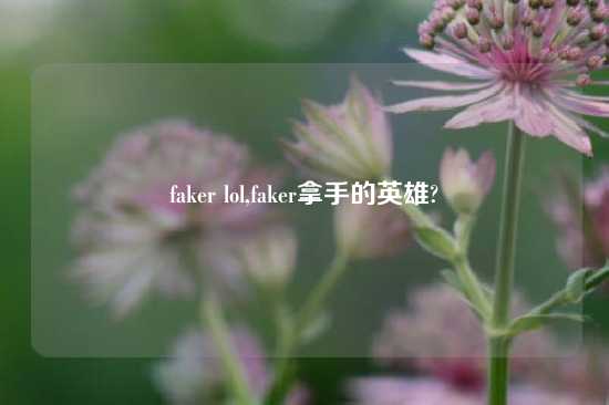 faker lol,faker拿手的英雄?