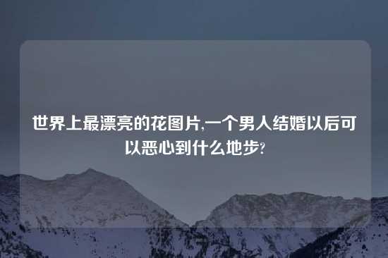 世界上最漂亮的花图片,一个男人结婚以后可以恶心到什么地步?