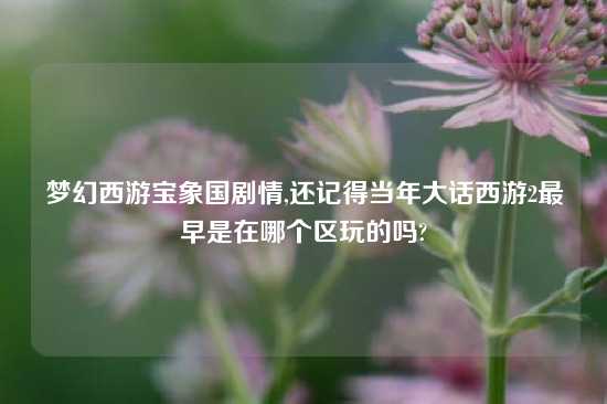 梦幻西游宝象国剧情,还记得当年大话西游2最早是在哪个区玩的吗?