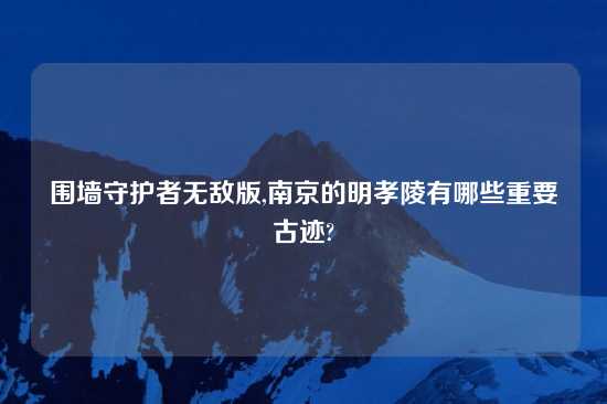 围墙守护者无敌版,南京的明孝陵有哪些重要古迹?