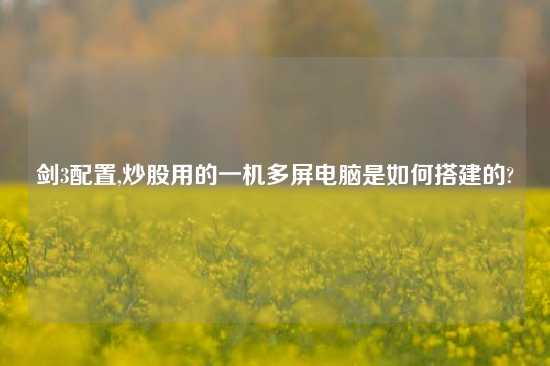 剑3配置,炒股用的一机多屏电脑是如何搭建的?