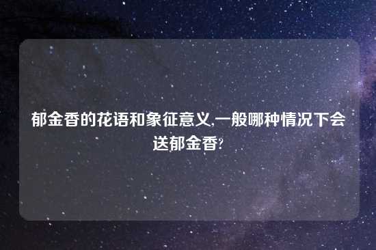 郁金香的花语和象征意义,一般哪种情况下会送郁金香?