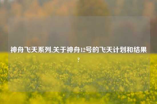 神舟飞天系列,关于神舟12号的飞天计划和结果?