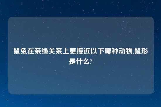 鼠兔在亲缘关系上更接近以下哪种动物,鼠形是什么?