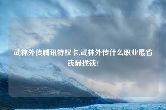 武林外传腾讯特权卡,武林外传什么职业最省钱最找钱?