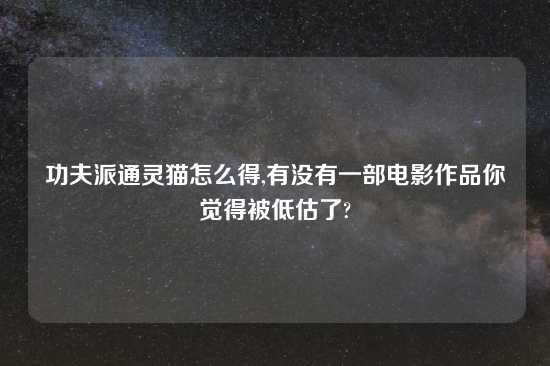 功夫派通灵猫怎么得,有没有一部电影作品你觉得被低估了?