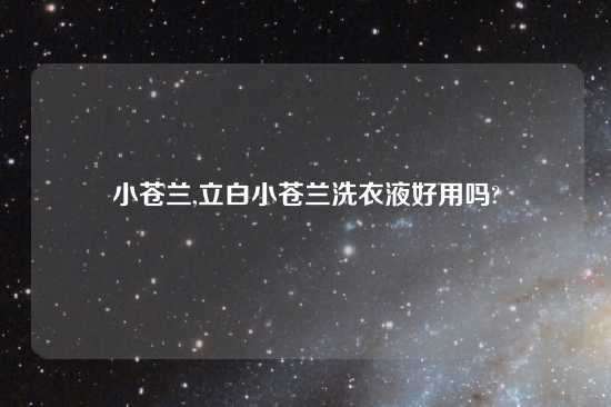 小苍兰,立白小苍兰洗衣液好用吗?