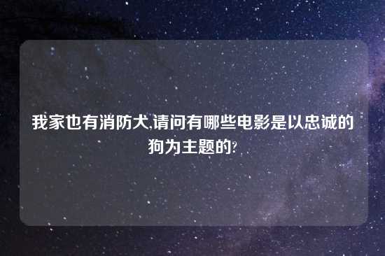 我家也有消防犬,请问有哪些电影是以忠诚的狗为主题的?