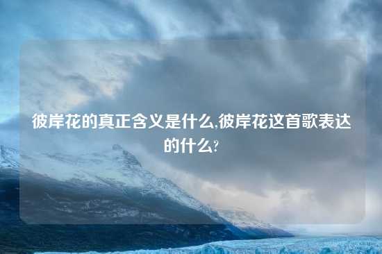 彼岸花的真正含义是什么,彼岸花这首歌表达的什么?
