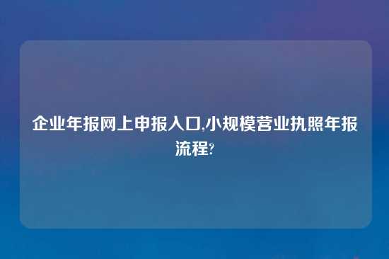 企业年报网上申报入口,小规模营业执照年报流程?