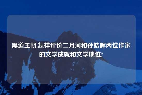 黑道王朝,怎样评价二月河和孙皓晖两位作家的文学成就和文学地位?