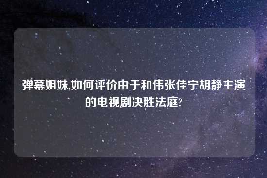 弹幕姐妹,如何评价由于和伟张佳宁胡静主演的电视剧决胜法庭?