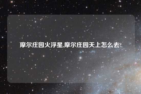 摩尔庄园火浮星,摩尔庄园天上怎么去?