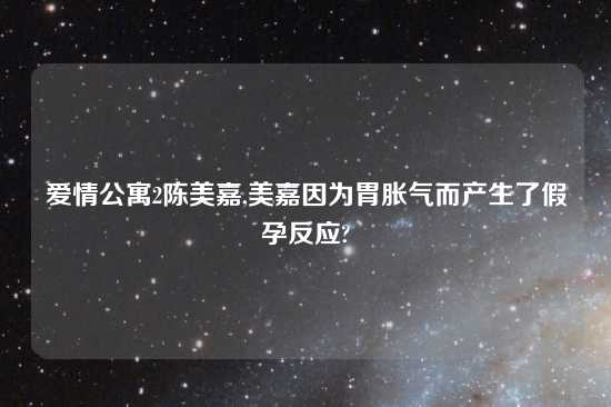 爱情公寓2陈美嘉,美嘉因为胃胀气而产生了假孕反应?