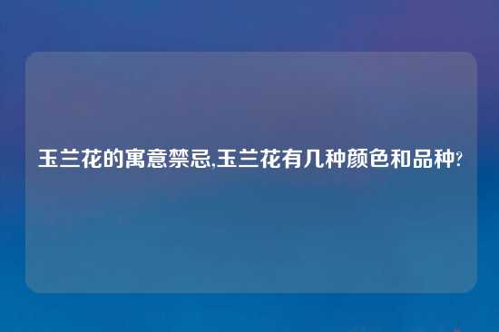 玉兰花的寓意禁忌,玉兰花有几种颜色和品种?