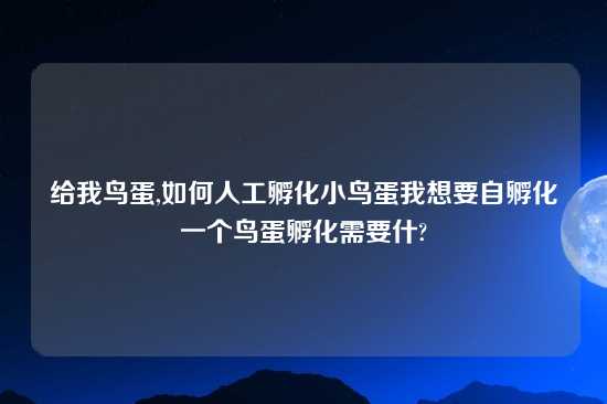 给我鸟蛋,如何人工孵化小鸟蛋我想要自孵化一个鸟蛋孵化需要什?