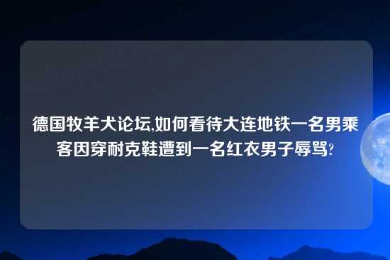 德国牧羊犬论坛,如何看待大连地铁一名男乘客因穿耐克鞋遭到一名红衣男子辱骂?