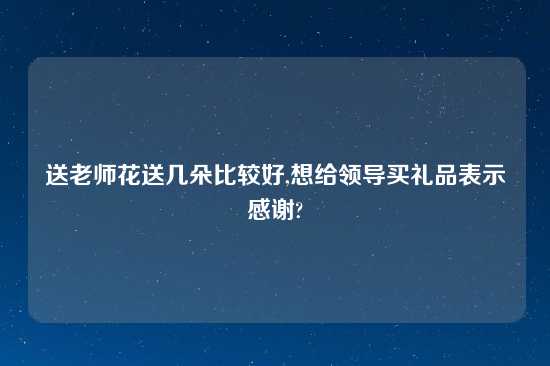 送老师花送几朵比较好,想给领导买礼品表示感谢?