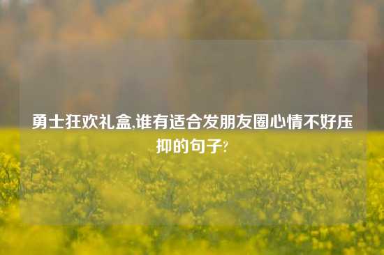 勇士狂欢礼盒,谁有适合发朋友圈心情不好压抑的句子?