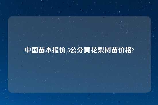 中国苗木报价,5公分黄花梨树苗价格?