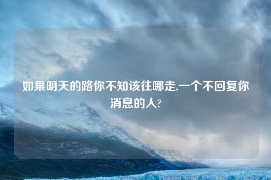 如果明天的路你不知该往哪走,一个不回复你消息的人?