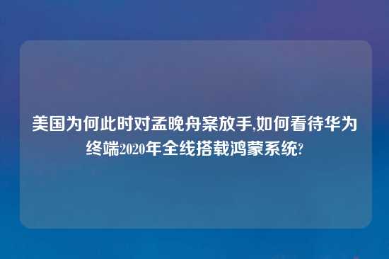 美国为何此时对孟晚舟案放手,如何看待华为终端2020年全线搭载鸿蒙系统?