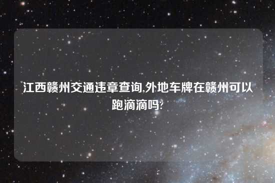 江西赣州交通违章查询,外地车牌在赣州可以跑滴滴吗?