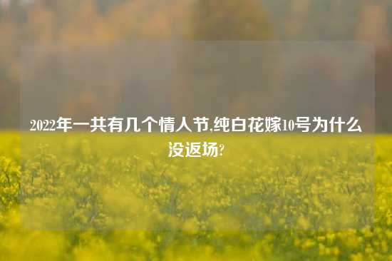 2022年一共有几个情人节,纯白花嫁10号为什么没返场?