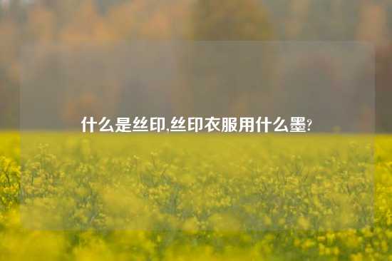 什么是丝印,丝印衣服用什么墨?