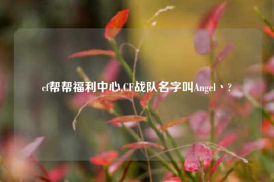 cf帮帮福利中心,CF战队名字叫Angel丶?