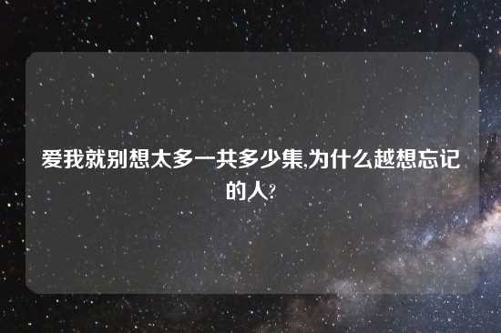 爱我就别想太多一共多少集,为什么越想忘记的人?