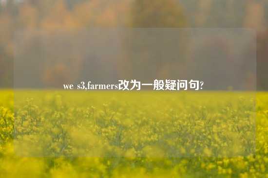 we s3,farmers改为一般疑问句?