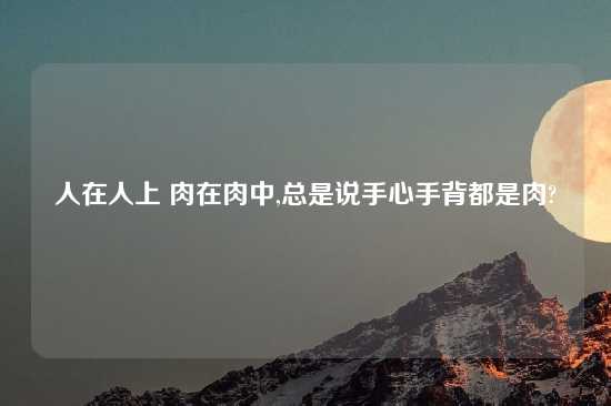 人在人上 肉在肉中,总是说手心手背都是肉?