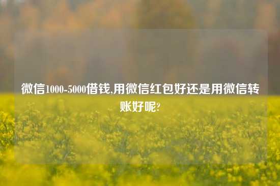 微信1000-5000借钱,用微信红包好还是用微信转账好呢?