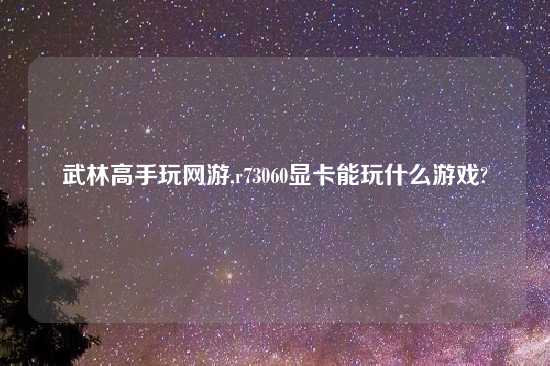 武林高手玩网游,r73060显卡能玩什么游戏?