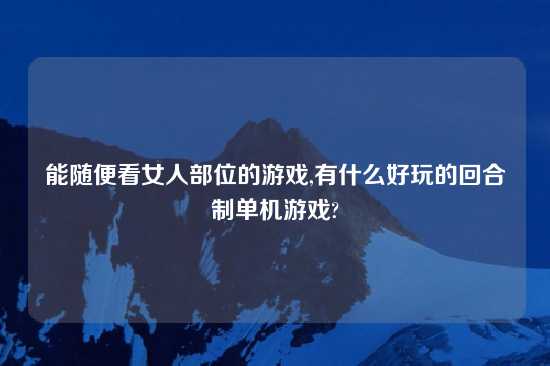 能随便看女人部位的游戏,有什么好玩的回合制单机游戏?