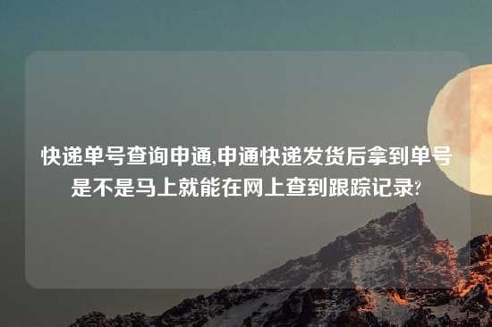 快递单号查询申通,申通快递发货后拿到单号是不是马上就能在网上查到跟踪记录?