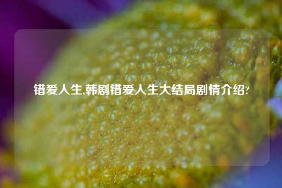 错爱人生,韩剧错爱人生大结局剧情介绍?