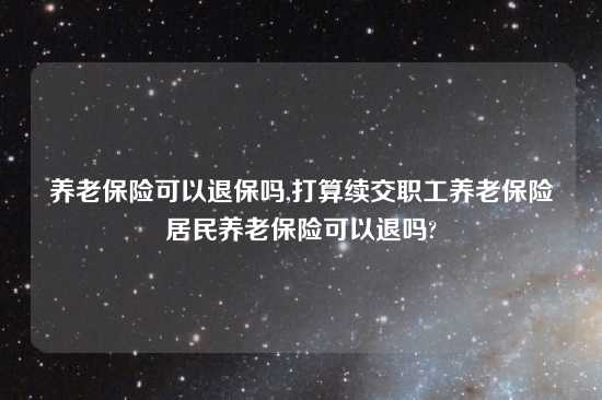 养老保险可以退保吗,打算续交职工养老保险居民养老保险可以退吗?