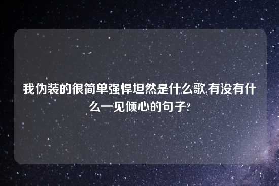 我伪装的很简单强悍坦然是什么歌,有没有什么一见倾心的句子?