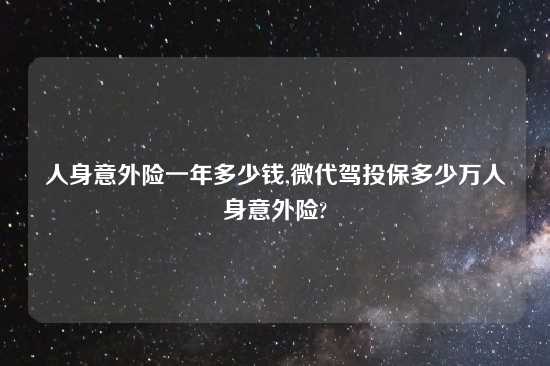 人身意外险一年多少钱,微代驾投保多少万人身意外险?