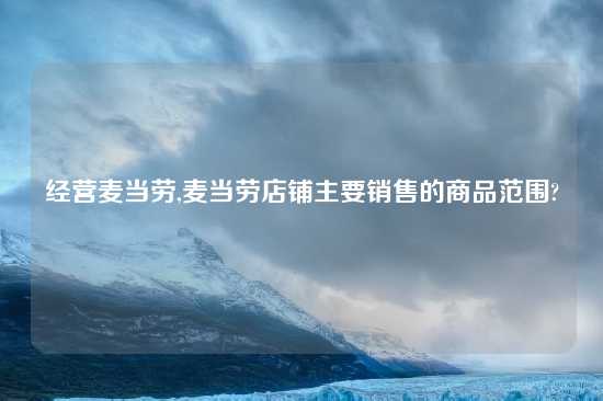 经营麦当劳,麦当劳店铺主要销售的商品范围?