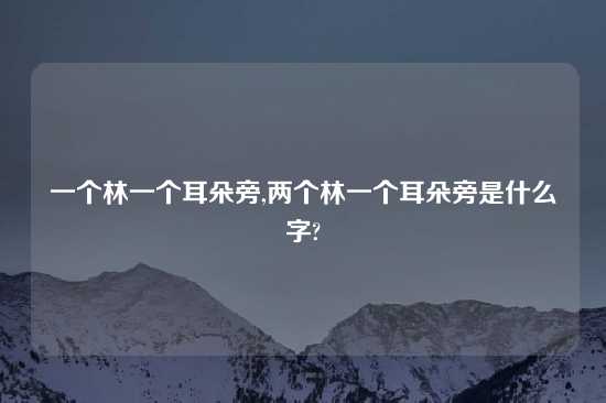 一个林一个耳朵旁,两个林一个耳朵旁是什么字?