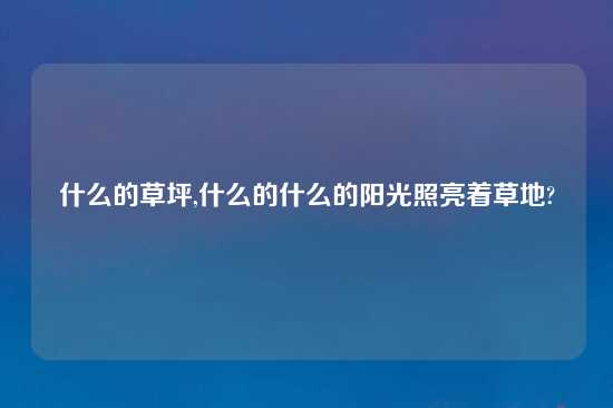 什么的草坪,什么的什么的阳光照亮着草地?