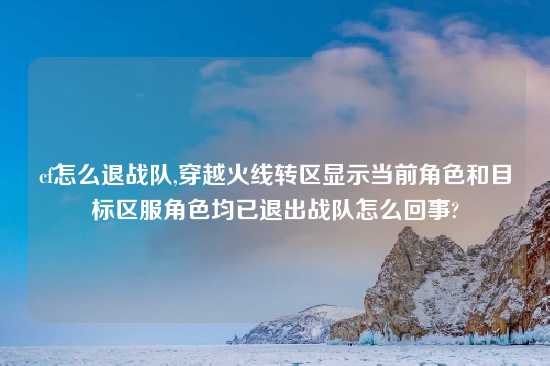 cf怎么退战队,穿越火线转区显示当前角色和目标区服角色均已退出战队怎么回事?