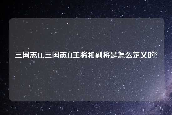 三国志11,三国志11主将和副将是怎么定义的?