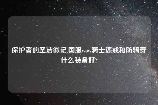 保护者的圣洁徽记,国服wow骑士惩戒和防骑穿什么装备好?