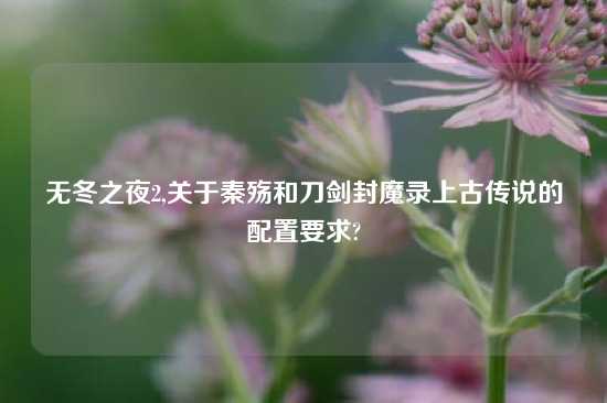 无冬之夜2,关于秦殇和刀剑封魔录上古传说的配置要求?