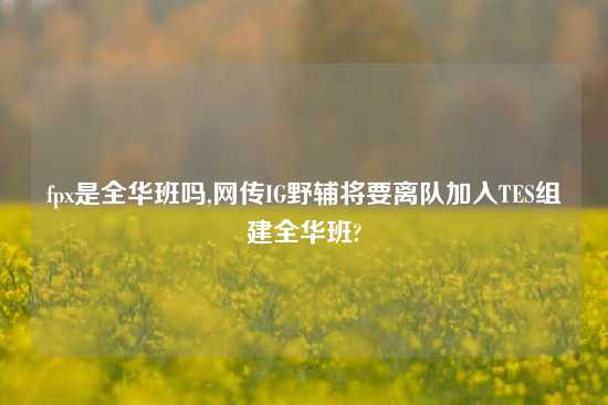 fpx是全华班吗,网传IG野辅将要离队加入TES组建全华班?